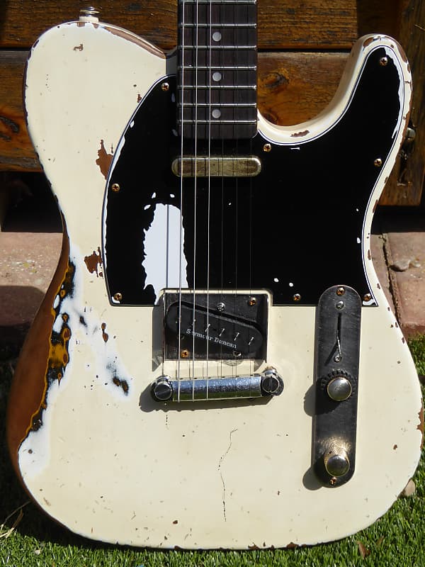 DY Guitars Rick Parfitt / Status Quo tribute white relic tele body PRE-BUILD ORDER image 1