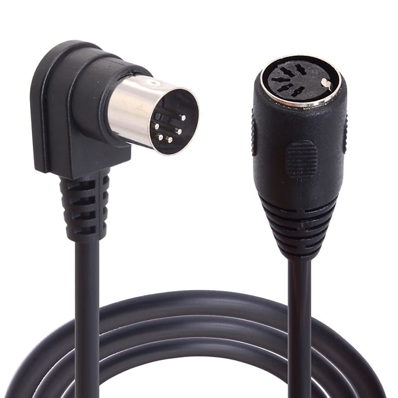 Midi Din Extension Cable, Midi 5-Pin Din 90 Degree Angle Male Plug To  Female Socket Audio Midi/At Adapter Cable For Midi