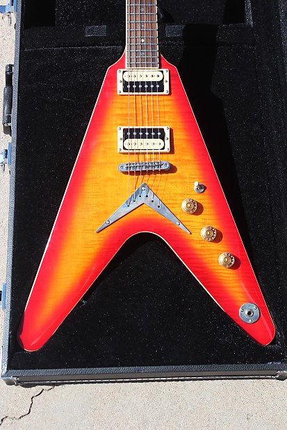 Dean V '79 Flame Top V79 Trans Brazilia Burst Maple Top Flying V Electric  Guitar + Dean Hard Case | Reverb Australia
