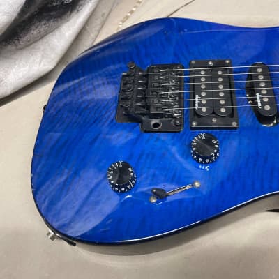 Jackson Performer PS-2 PS2 HSS Guitar MIJ Made In Japan 1996 Trans Blue Flame image 6