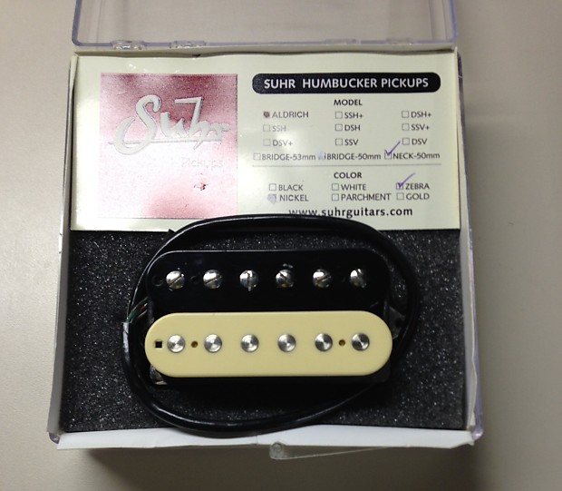 SUHR Doug Aldrich pickup - neck, zebra, 50mm | Reverb