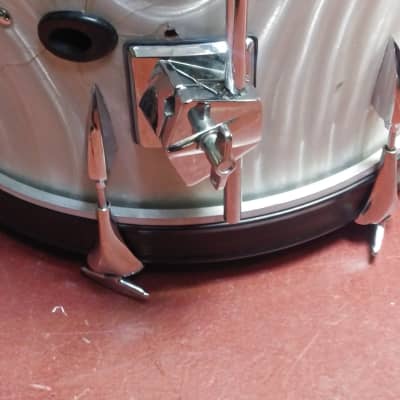 RARE Sonor 1960s/1970s White Satin Flame Wrap Drum Set - Authentic Vintage Tone! image 6