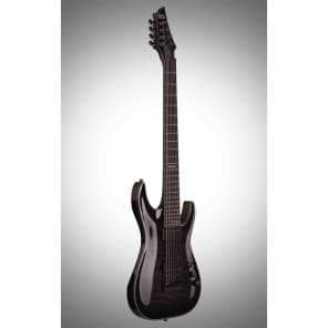 Schecter Hellraiser Hybrid C-8 Electric Guitar, 8-String, Transparent Black Burst image 4