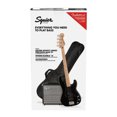 Fender Squier Affinity Precision Bass PJ Pack w/ Amp and Gig Bag, Black image 9