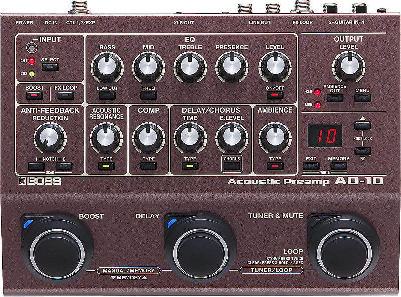 Boss AD-10 Acoustic Preamp, A must Have For All Serious Players, Help Support Small Business image 1