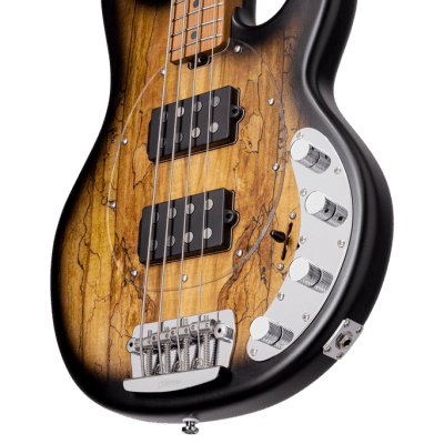 Sterling by Music Man StingRay 5 HH RAY35HH Spalted Maple, Natural Burst Satin image 2