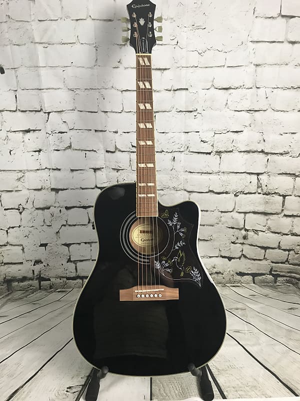 Epiphone Limited Edition Hummingbird Performer PRO Electric/Acoustic Guitar  – Ebony | Reverb