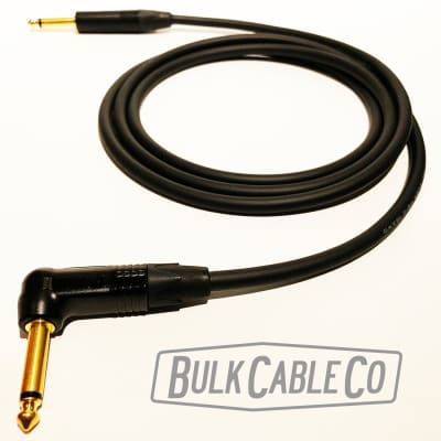 20 FT - Mogami 3082 Speaker Cable - Amp To Cab - Neutrik Gold Right Angle To Straight Connectors