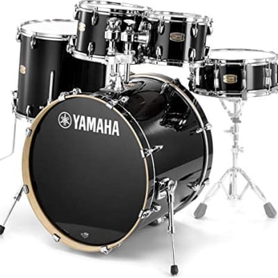 Yamaha Stage Custom Birch Drumset 22-10-12-16+14po - Raven Black image 1