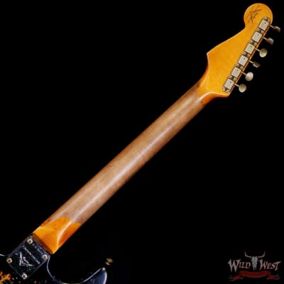 Fender Custom Shop 1959 Stratocaster Dark AAA Rosewood Board Super Heavy Relic Black over 3 Tone Sunburst 7.35 LBS image 5
