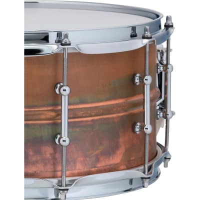 Ludwig Copper Phonic Smooth Snare Drum 14 x 6.5 in. Raw Finish with Tube Lugs image 2