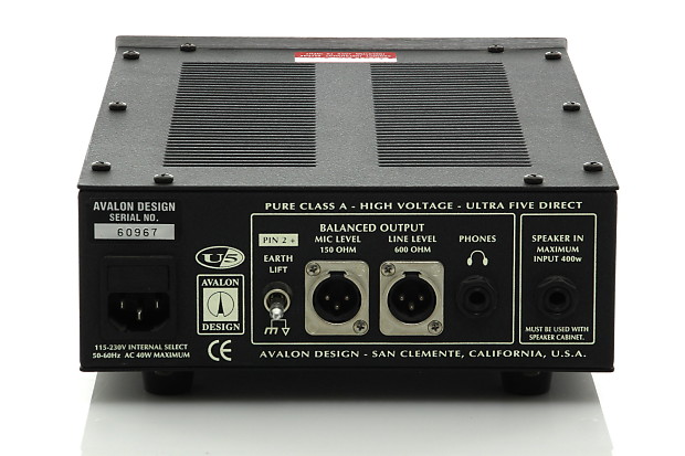 【完動美品】AVALON DESIGN U5 SILVER AVALON DESIGN U5 High Voltage DI Preamp Direct Box Silver