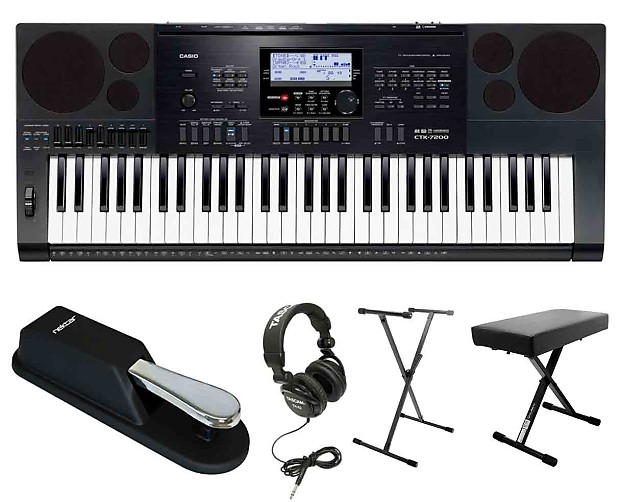 Casio CTK7200 + Headphones + Stand + Bench + Sustain Pedal image 1