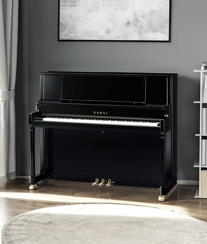 Pre-Owned Kawai 48" K-400 Upright Piano | Polished Ebony image 1