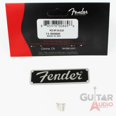 Genuine Fender Tweed Amplifier Logo w/ Mounting Pins for Blues Jr Amp 0994096000 image 1