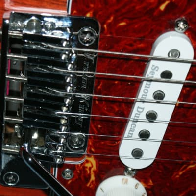 VZ Custom Guitars Red Swamp Ash S-Style, 7-Tone image 5