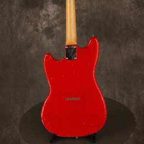 Fender Musicmaster II refinished string-thru modification 1966 Red image 13