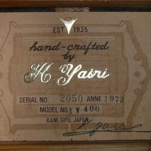 K Yairi YW400 1973 Natural Hand Made Japan Vintage +Hard Case imagen 3