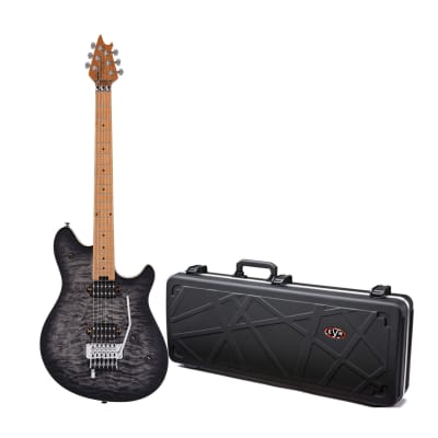 EVH Wolfgang Special QM Electric Guitar with Exquisite Quilted Maple Top - 6-String Electric Guitar with Smooth Maple Fingerboard (Charcoal Burst) Bundle with Hard Case (2 Items) image 1