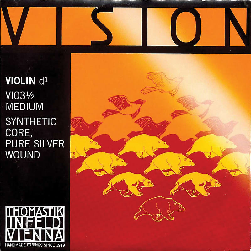 Thomastik Thomastik Vision 1/2 Violin D String - Medium - Silver/Synthetic image 1