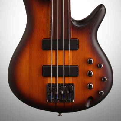 Ibanez SRF700 Portamento Fretless Electric Bass - Brown Burst Flat image 3