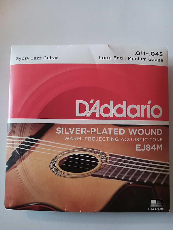 D Addario EJ84M OPEN BOX Medium Loop End Gypsy Jazz Acoustic