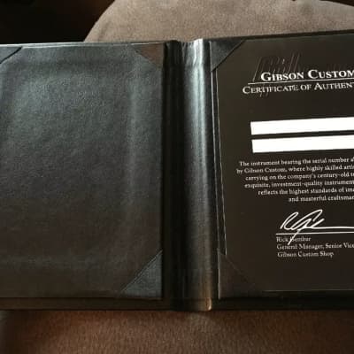 Gibson  Custom Shop COA Certificate blank Black Les Paul SG ES image 2