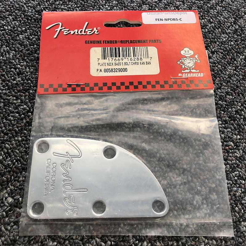 Fender 005832900 Neck Plate Bass 5 Bolt Chrome | Reverb