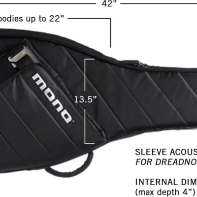 Mono Sleeve Acoustic Guitar Gig Bag, Black image 4