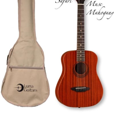 Luna Safari Series Muse Mahogany 3/4-Size Travel Acoustic Guitar - Natural, SAF MUS MAH image 1