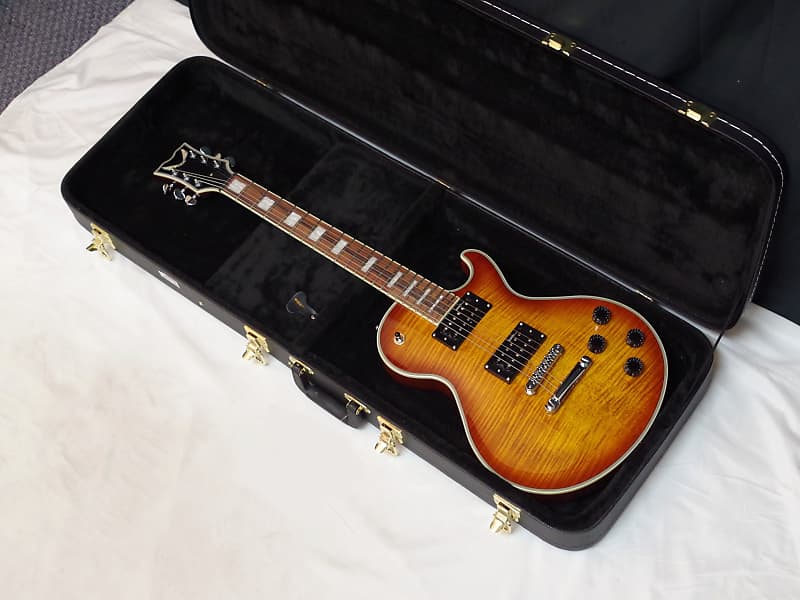 DEAN Thoroughbred Deluxe electric GUITAR w/ CASE - Trans Amber - NEW image 1
