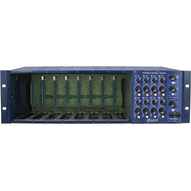Radial Workhorse 8-Slot Powered 500 Series Rack with Summing Mixer image 1