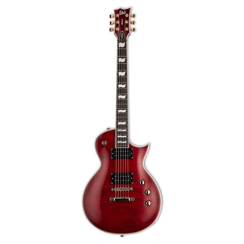 ESP LTD EC-1000T CTM 6-String Right-Handed Electric Guitar with Full-Thickness Mahogany Body (See-Thru Black Cherry) image 1