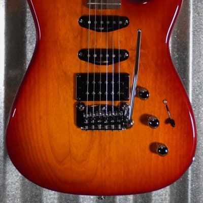 G&L USA Legacy RMC HSS Cherry Sunburst Rosewood Satin Neck Guitar & Case #6038 image 4