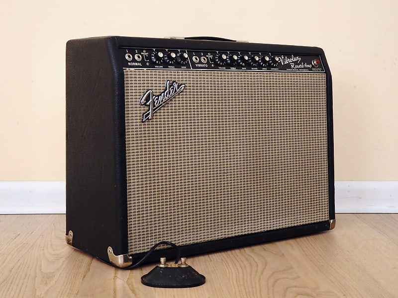 1965 Fender Vibrolux Reverb Blackface Vintage 2x10 Tube Amp AA864 w/ Oxford  10L5 Speakers