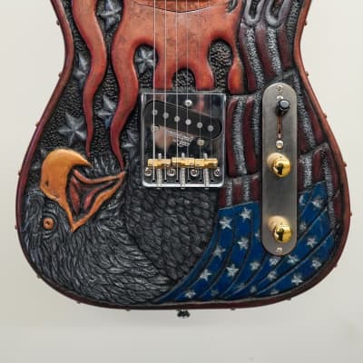 AIO Custom Art Electric Guitar - American Eagle w/Gator Hard Case image 2