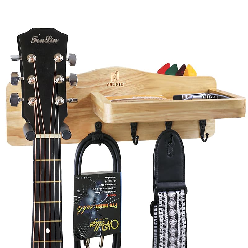 Guitar Display Stand Rack Rotatable Guitar Wall Mount Hangers Non Slip with  Sponge Cover with 5 Pick for Acoustic Electric Bass
