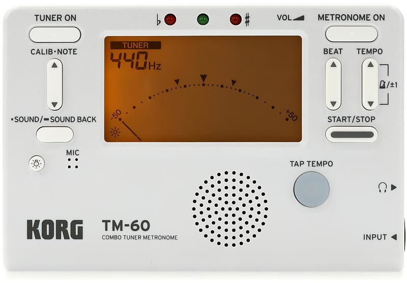 Korg TM-60 Tuner/Metronome - White image 1