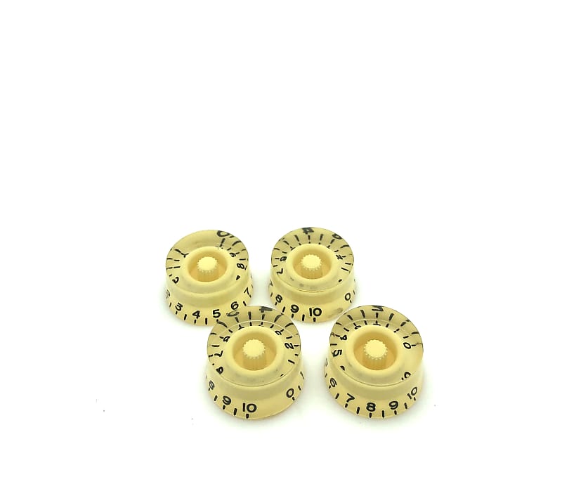 Les Paul Style Speed Knobs Set Yellow/Cream Reverb