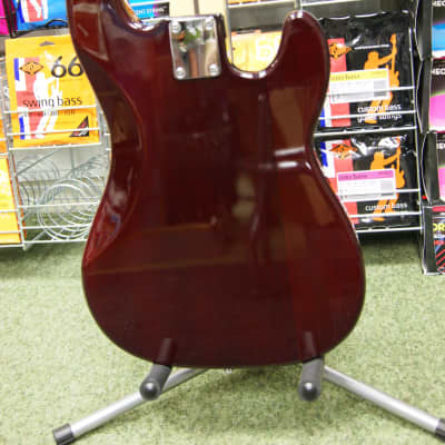 Johnson left handed bass guitar in wine red finish image 2