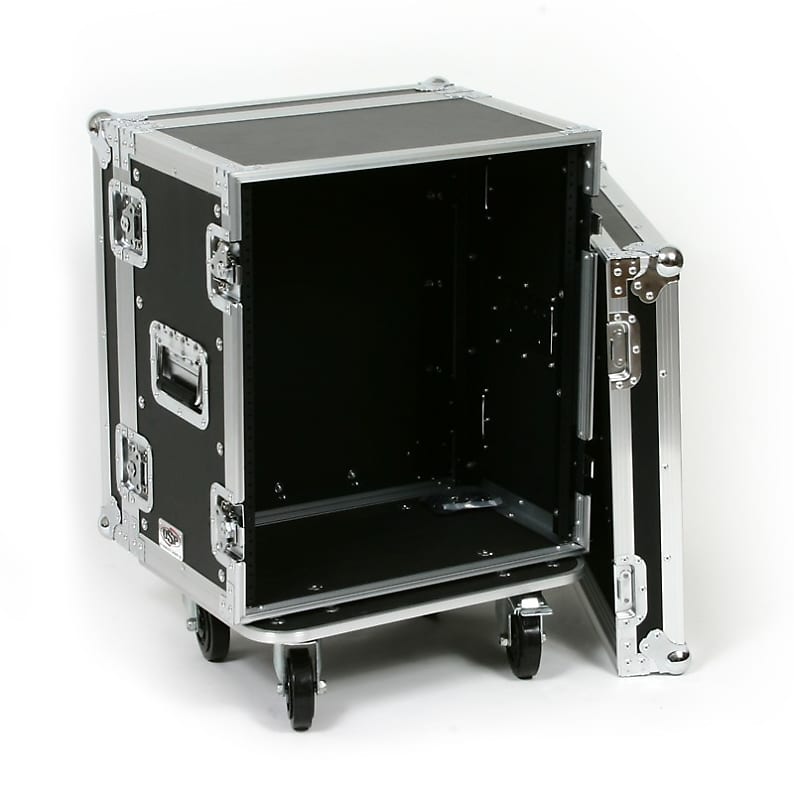 OSP 12 Space Rack Road Case  12" Deep ATA Effects Flight Case with 4"  Caster Wheels image 1