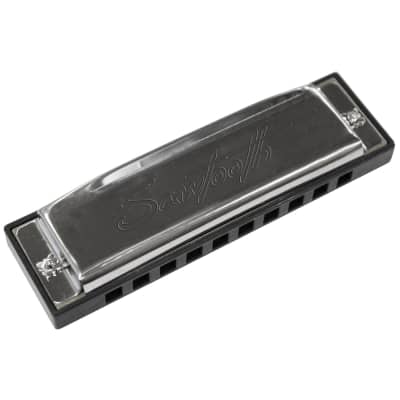 Sawtooth Screamer Chrome Plated Harmonica, Key of F with Case and Cloth image 2