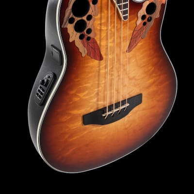 Ovation CEB44X-7C-G Celebrity Elite Mid-Depth Acoustic-Electric Bass Guitar Cognac Burst image 5