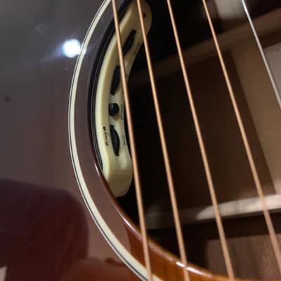 Enya T05J acoustic electric guitar Vintage Sunburst with dual mode pickup and deluxe hardcase image 15