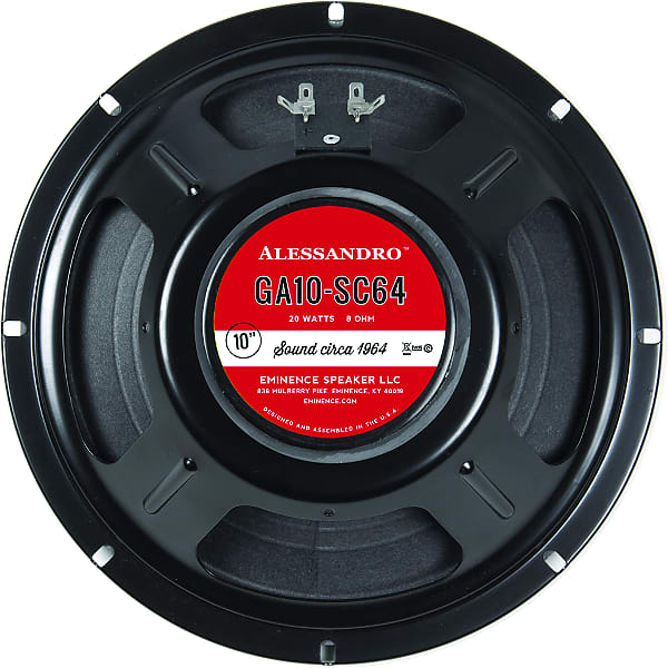 Eminence GA10-SC64 - 8 ohm 10" 20W George Alessandro Approved Guitar Speaker image 1