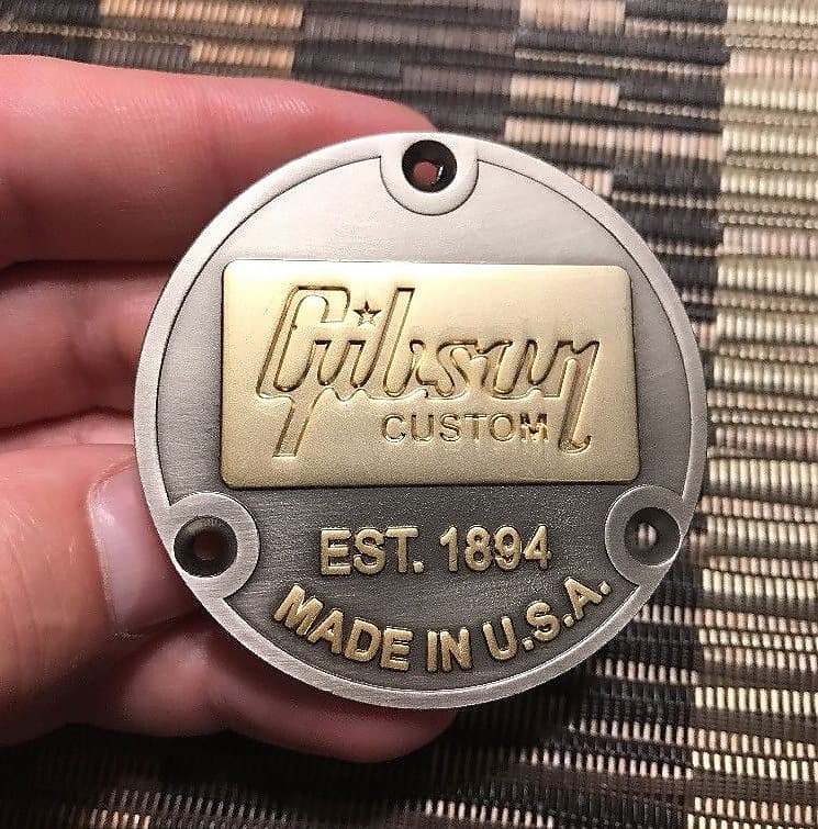Gibson Les Paul Custom Shop '59 Bullion Toggle Switch Cover Back Plate Badge “EST 1894"~R7 R8 R9 R0 image 1