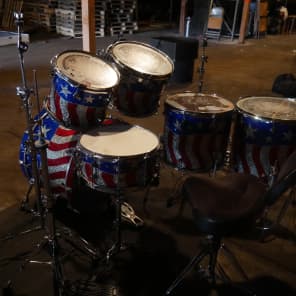 Spaun Custom 2000's American Flag Complete Drum Set image 7