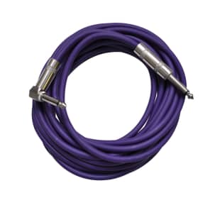 2 Pack of Purple 20 Foot Right Angle to Straight Guitar Instrument Cables image 2