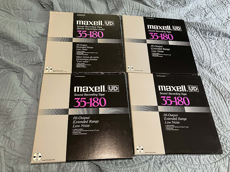 LOT of 4 GOLD BOX MAXELL UD 35-180 REEL TO REEL TAPES 10.5 METAL REEL 3600  FT