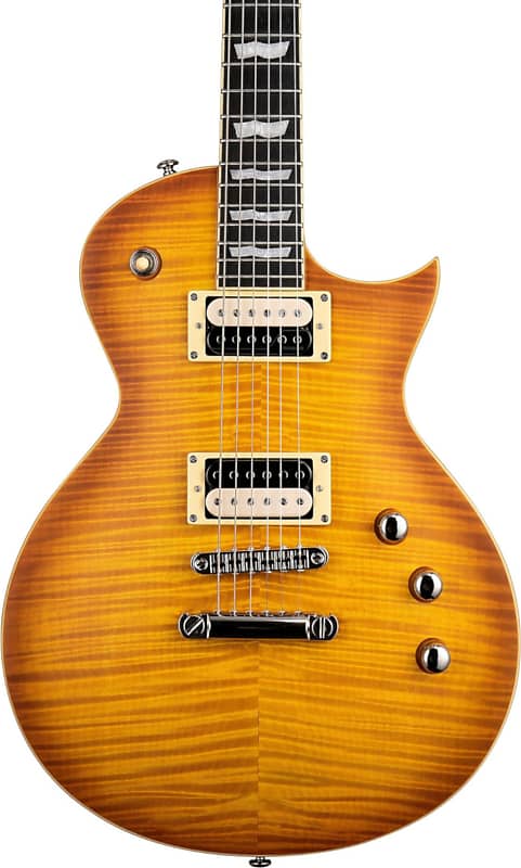 ESP LTD EC-1000T Fluence Flame Maple Electric Guitar, Honey Burst Satin image 1